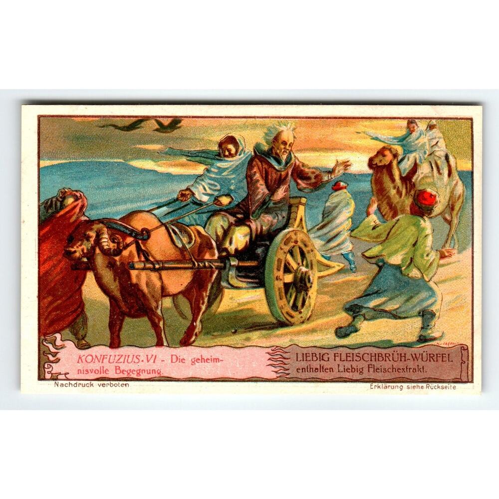 Victorian Liebig Fleischbrüh Würfel Trade Card Confucius VI Artwork